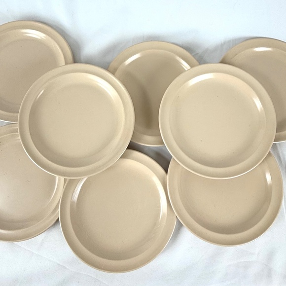 8 Retro MCM Melamine Side Plates by GET Beige 6.5in Unbreakable Dishwasher Safe - Picture 8 of 10